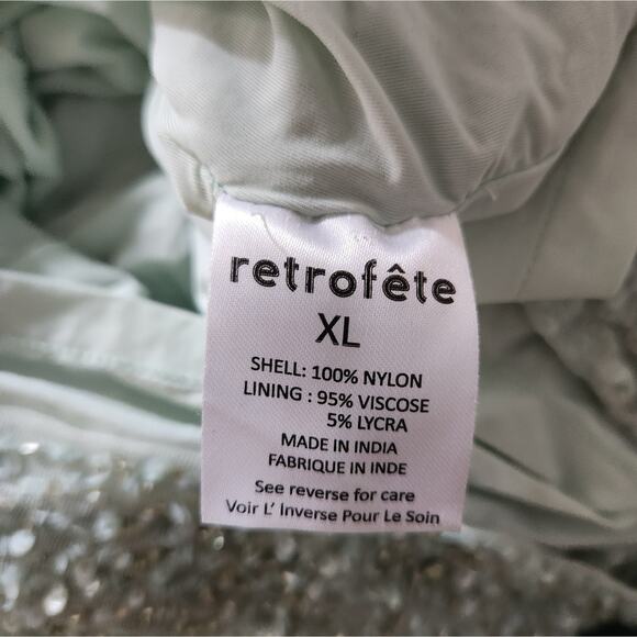 Retrofete X REVOLVE Mich Dress in Mint Aqua Green Size XL Beaded Sequins NWT - Picture 10 of 12